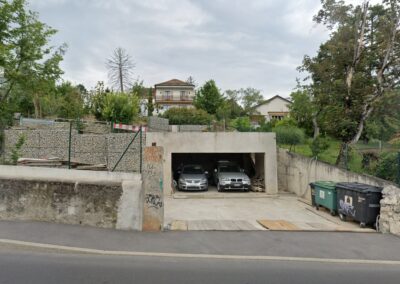 Route du Grand-Lancy, construction garage et rampe de montée en béton
